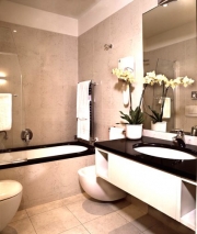 Spacious bathrooms with tub and/or shower